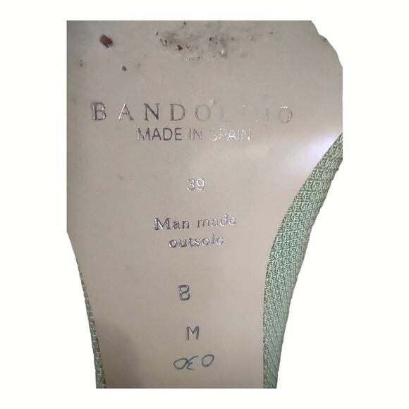 BANDOLINO Iridescent Green Pumps Size 8M Preppy Classic Block Heels Clean Simple - Picture 9 of 11
